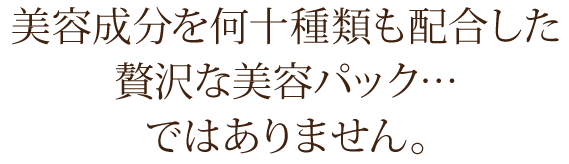 美容成分を何十種類も配合した贅沢な美容パック…ではありません。